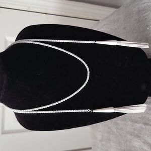 Kendra Scott "Phara" Lariat Tassel Necklace in Matte White, & "Diane" Earrings